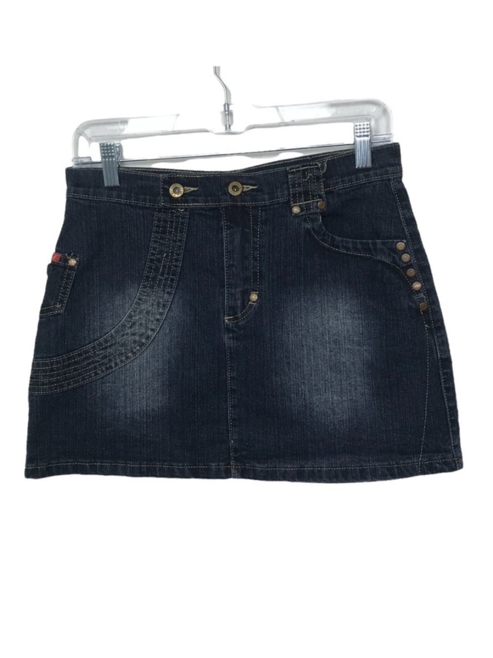 Old Skool Blue Jean Mini Skirt Size 7 / 8